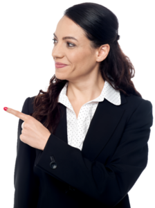 Professional woman indicating direction